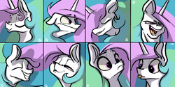 Size: 1152x576 | Tagged: safe, artist:greyscaleart, character:princess celestia, species:alicorn, species:pony, blep, bust, cute, cutelestia, emotions, expressions, eyes closed, facial expressions, faec, female, grin, happy, mare, mlem, portrait, smiling, solo, tongue out