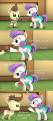 Size: 1920x4320 | Tagged: safe, artist:red4567, character:pound cake, character:princess flurry heart, species:pony, 3d, absurd resolution, cold, comic, dialogue, diaper, flu, pacifier, red nosed, sharing, sick, source filmmaker, this will end in sickness, uh oh