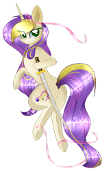 Size: 1024x1580 | Tagged: safe, artist:little-sketches, oc, oc only, species:pony, species:unicorn, colored pupils, eye clipping through hair, female, katana, looking at you, mare, simple background, smiling, solo, sword, transparent background, weapon