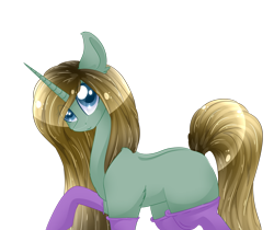 Size: 1024x860 | Tagged: safe, artist:little-sketches, oc, oc only, species:pony, species:unicorn, clothing, colored pupils, eye clipping through hair, female, mare, raised hoof, simple background, socks, solo, transparent background