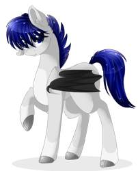 Size: 1024x1266 | Tagged: safe, artist:little-sketches, oc, oc only, oc:kurai chinmoku, species:bat pony, species:pony, bat pony oc, colored hooves, eye clipping through hair, male, raised hoof, simple background, solo, stallion, transparent background