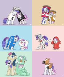 Size: 11250x13500 | Tagged: safe, artist:docwario, character:bon bon, character:lyra heartstrings, character:rarity, character:sweetie belle, character:sweetie drops, species:dog, species:pony, species:unicorn, episode:forever filly, g4, my little pony: friendship is magic, absurd resolution, clothing, costume, dalmatian, disgusted, female, filly, fire hydrant, food, hoers mask, i love it!, jam, ludicrous res, mail, mailbox, mare, mask, peanut butter, pepper, salt, sisters, sweetie belle is not amused, unamused