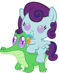 Size: 786x967 | Tagged: safe, artist:red4567, character:gummy, oc, oc:starfall, species:pony, baby, baby pony, cute, ocbetes, pacifier, ponies riding gators, riding