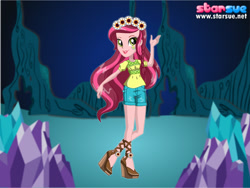 Size: 800x600 | Tagged: safe, artist:user15432, character:gloriosa daisy, species:human, equestria girls:legend of everfree, g4, my little pony: equestria girls, my little pony:equestria girls, clothing, female, floral head wreath, flower, headband, protagonist, sandals, shirt, shoes, shorts, solo, starsue