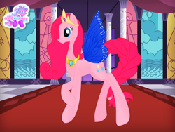 Size: 640x480 | Tagged: safe, artist:user15432, character:pinkie pie, species:pony, bootleg, butterfly wings, crown, element of laughter, fairy, fairy pony, fairy princess, fairy wings, female, flash game, gamekidgame, jewelry, peytral, princess, princess of fairies, princess pinkie pie, regalia, solo, wings