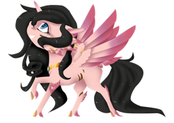 Size: 1024x724 | Tagged: safe, artist:oneiria-fylakas, oc, oc only, oc:ibath, species:alicorn, species:pony, chibi, female, mare, multiple wings, seraph, seraphicorn, simple background, solo, transparent background