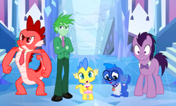 Size: 2500x1500 | Tagged: safe, artist:red4567, character:spike, species:dog, my little pony:equestria girls, anger (inside out), apron, bow tie, clothing, disgust (inside out), fear (inside out), glasses, human spike, inside out, joy (inside out), necktie, older, older spike, pixar, ponified spike, sadness (inside out), spike the dog, teenage spike, teenager