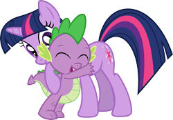 Size: 3573x2488 | Tagged: safe, artist:porygon2z, character:spike, character:twilight sparkle, species:dragon, episode:owl's well that ends well, g4, my little pony: friendship is magic, simple background, transparent background, vector, vector trace