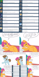 Size: 3266x6436 | Tagged: safe, artist:jake heritagu, character:chip mint, character:rain catcher, character:scootaloo, species:pegasus, species:pony, absurd resolution, ask pregnant scootaloo, bed, comic, crying, pillow, pregnant, pregnant scootaloo