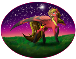 Size: 1024x794 | Tagged: safe, artist:oneiria-fylakas, oc, oc only, oc:oneiria fylakas, species:alicorn, species:pony, colored wings, female, mare, multicolored wings, solo, twilight (astronomy)