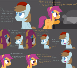 Size: 3840x3360 | Tagged: safe, artist:jake heritagu, character:chip mint, character:rain catcher, character:scootaloo, species:pegasus, species:pony, comic:ask motherly scootaloo, motherly scootaloo, ask-rain-catcher, comic, couch, hairpin