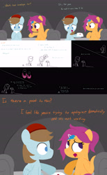 Size: 3840x6240 | Tagged: safe, artist:jake heritagu, character:chip mint, character:rain catcher, character:scootaloo, species:pegasus, species:pony, comic:ask motherly scootaloo, motherly scootaloo, ask-rain-catcher, camera, casket, comic, couch, crying, envelope, hairpin, money bag