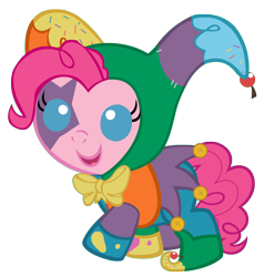 Size: 3200x3360 | Tagged: safe, artist:beavernator, character:pinkie pie, species:pony, baby, baby pie, baby pony, female, foal, jester, jester pie, simple background, solo, transparent background, vector