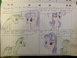 Size: 2592x1936 | Tagged: safe, artist:didgereethebrony, character:starlight glimmer, oc, oc:didgeree, species:pony, continuity error, lined paper, traditional art