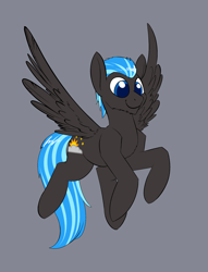 Size: 1400x1828 | Tagged: safe, artist:underpable, oc, oc only, oc:nimbus, species:pegasus, species:pony, commission, male, simple background, smiling, solo, stallion