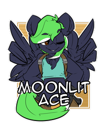Size: 1280x1463 | Tagged: safe, artist:bbsartboutique, oc, oc only, oc:moonlit ace, species:pony, badge, clothing, con badge, cosplay, costume, dual pistols, feather guns, gun, hand on hip, handgun, lara croft, male, one eye closed, pistol, simple background, solo, tomb raider, transparent background, weapon, wing hands, wink