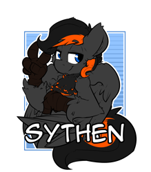 Size: 2100x2400 | Tagged: safe, artist:bbsartboutique, oc, oc only, oc:crafted sky, species:hippogriff, badge, con badge, grin, neck feathers, smiling