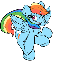 Size: 879x946 | Tagged: safe, artist:bbsartboutique, character:rainbow dash, species:pegasus, species:pony, explicit source, female, love collector, one eye closed, simple background, smiling, smirk, solo, transparent background, wink