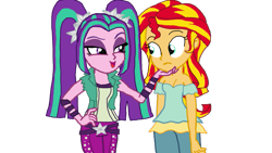 Size: 1191x670 | Tagged: safe, artist:ktd1993, character:aria blaze, character:sunset shimmer, ship:sunblaze, my little pony:equestria girls, female, lesbian, shipping, simple background, sunblaze, transparent background