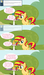 Size: 1280x2168 | Tagged: safe, artist:hakunohamikage, character:sunset shimmer, species:pony, species:unicorn, ask-princesssparkle, ask, comic, female, mare, solo, tumblr