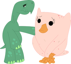 Size: 3582x3236 | Tagged: safe, artist:porygon2z, character:owlowiscious, character:tank, bipedal, covering, embarrassed, featherless, no shell, nudity, plucked, simple background, transparent background, vector