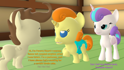 Size: 1920x1080 | Tagged: safe, artist:red4567, character:pound cake, character:princess flurry heart, character:pumpkin cake, species:pony, 3d, baby, baby ponies, baby pony, dialogue, diaper, flurry heart is not amused, imitation, implied shipping, source filmmaker, unamused