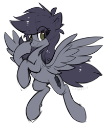 Size: 619x740 | Tagged: safe, artist:hioshiru, oc, oc only, oc:kate, species:pegasus, species:pony, explicit source, race swap, simple background, sketch, solo, white background