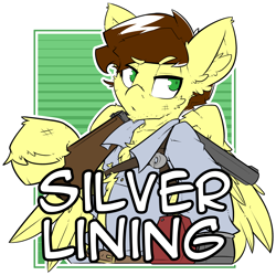 Size: 1926x1919 | Tagged: safe, artist:bbsartboutique, oc, oc only, oc:silver lining, species:pegasus, species:pony, badge, con badge