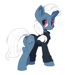 Size: 970x1120 | Tagged: safe, artist:hioshiru, species:pony, species:unicorn, episode:once upon a zeppelin, g4, my little pony: friendship is magic, clothing, female, heart pacer, love sketch, mare, plot, sad, simple background, solo, sweater