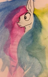 Size: 799x1280 | Tagged: safe, artist:greyscaleart, character:princess celestia, species:alicorn, species:pony, bust, female, portrait, solo, traditional art, watercolor painting