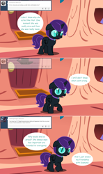 Size: 1280x2168 | Tagged: safe, artist:hakunohamikage, oc, oc only, oc:nyx, species:alicorn, species:pony, ask-princesssparkle, alicorn oc, ask, female, filly, golden oaks library, solo, tumblr