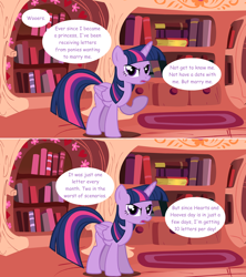 Size: 1280x1444 | Tagged: safe, artist:hakunohamikage, character:twilight sparkle, character:twilight sparkle (alicorn), species:alicorn, species:pony, ask-princesssparkle, ask, female, golden oaks library, mare, solo, tumblr