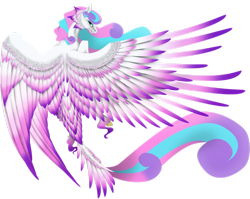 Size: 1024x817 | Tagged: safe, artist:oneiria-fylakas, character:princess flurry heart, species:pegasus, species:pony, colored wings, female, multicolored wings, older, original species, race swap, simple background, solo, transparent background