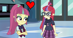 Size: 1200x632 | Tagged: safe, artist:ktd1993, artist:mlpsunsetdash, artist:xebck, edit, character:moondancer, character:sour sweet, my little pony:equestria girls, crack shipping, equestria girls-ified, female, lesbian, shipping, sourdancer