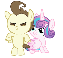 Size: 1659x1530 | Tagged: safe, artist:red4567, artist:sollace, character:pound cake, character:princess flurry heart, species:alicorn, species:pegasus, species:pony, ship:poundflurry, babies, baby, baby ponies, baby pony, bipedal, female, foal, male, protecting, shipping, straight, vector