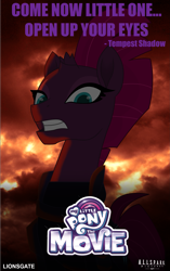 Size: 1483x2360 | Tagged: safe, artist:ejlightning007arts, character:tempest shadow, my little pony: the movie (2017), broken horn, movie poster, open up your eyes