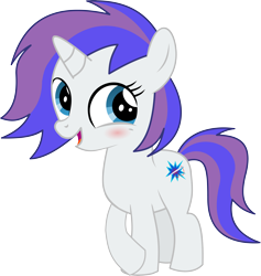 Size: 5844x6157 | Tagged: safe, artist:cyanlightning, oc, oc only, oc:glam rock, species:pony, species:unicorn, 2018 community collab, derpibooru community collaboration, .svg available, absurd resolution, blushing, cute, female, filly, looking at you, ocbetes, simple background, solo, transparent background, vector