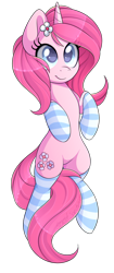 Size: 1024x2427 | Tagged: safe, artist:scarlet-spectrum, oc, oc only, oc:rosa flame, species:pony, species:unicorn, clothing, female, mare, simple background, socks, striped socks, transparent background