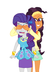 Size: 3024x4032 | Tagged: safe, artist:ktd1993, character:rarity, character:saffron masala, my little pony:equestria girls, covering eyes, equestria girls-ified, female, guess who, lesbian, raffron, shipping