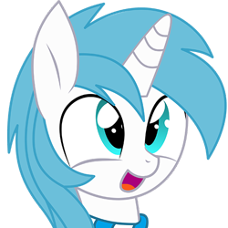 Size: 500x500 | Tagged: safe, artist:cyanlightning, character:white lightning, oc, oc:cyan lightning, species:pony, species:unicorn, bust, clothing, colt, exploitable bolt, male, open mouth, recolor, scarf, simple background, smiling, solo, transparent background, vector