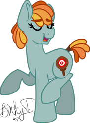 Size: 666x909 | Tagged: safe, artist:binkyt11, derpibooru original, oc, oc only, oc:eileen hunt, species:earth pony, species:pony, 2017, balancing, eyebrows, eyes closed, female, mare, simple background, solo, tail wrap, transparent background, wip