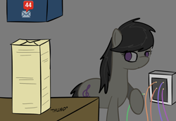 Size: 1274x878 | Tagged: safe, artist:erthilo, character:octavia melody, species:earth pony, species:pony, ask octavia, discorded, female, letter, mare, no pupils, solo, wires