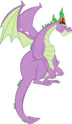Size: 4820x8327 | Tagged: safe, artist:red4567, character:spike, absurd resolution, adult, adult spike, alternate universe, crown, dragon crown, dragon lord spike, jewelry, male, older, older spike, regalia, simple background, solo, spikezilla, transparent background, vector, winged spike, winged spikezilla