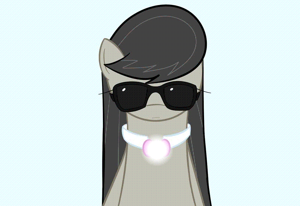 Size: 1000x686 | Tagged: safe, artist:erthilo, character:octavia melody, species:earth pony, species:pony, ask octavia, animated, female, mare, neuralizer, solo, spy, sunglasses