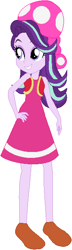 Size: 180x627 | Tagged: safe, artist:nsmah, artist:user15432, base used, character:starlight glimmer, species:human, my little pony:equestria girls, spoiler:eqg specials, clothing, crossover, dress, hat, mushroom hat, nintendo, pink dress, shoes, super mario bros., toadette
