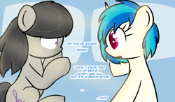 Size: 1000x583 | Tagged: safe, artist:erthilo, character:dj pon-3, character:octavia melody, character:vinyl scratch, species:pony, ask octavia, ask, short hair, tumblr