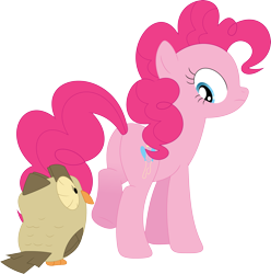 Size: 3389x3423 | Tagged: safe, artist:porygon2z, character:owlowiscious, character:pinkie pie, eyes on the prize, plot, simple background, transparent background