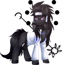 Size: 1024x1066 | Tagged: safe, artist:scarlet-spectrum, oc, oc only, species:earth pony, species:pony, clothing, commission, digital art, jinchuriki, male, naruto, naruto shippuuden, sage of the six paths, simple background, smiling, solo, stallion, standing, transparent background, truth seeking orbs