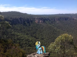 Size: 1024x765 | Tagged: safe, artist:didgereethebrony, character:rainbow dash, species:pony, australia, blue mountains, irl, megalong valley, mlp in australia, photo, ponies in real life, solo, valley