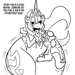Size: 576x576 | Tagged: safe, artist:pembroke, character:daybreaker, character:dinky hooves, character:princess celestia, species:alicorn, species:pony, both cutie marks, dinky dawberry doo, huge butt, large butt, scalebreaker, thiklestia